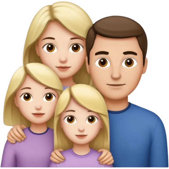 Familia : Novio, Novia, hija mayor , hija menor. emoji