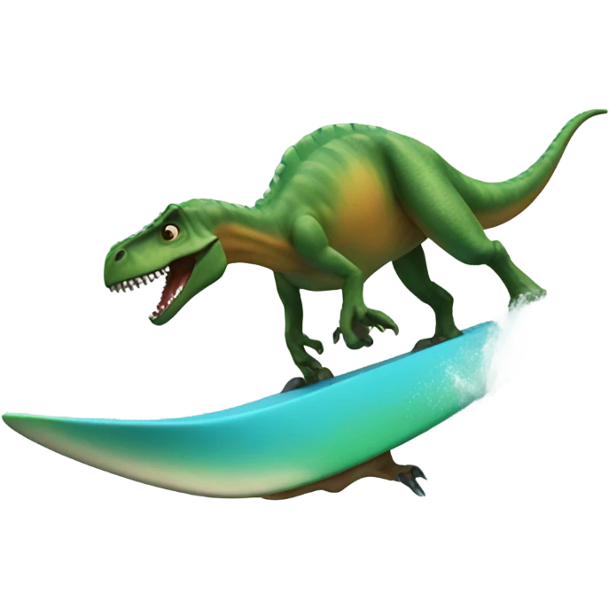 Dinosaur surfing  emoji
