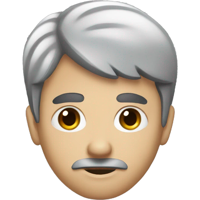 dark hair dark eyes man with short mustache on laptop emoji