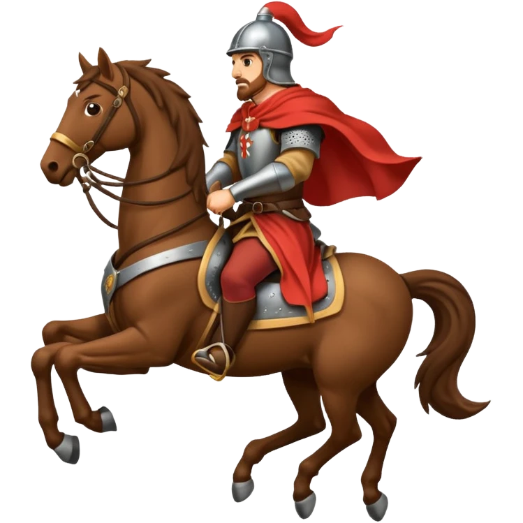 Medieval cavalry rode four legged horses emoji