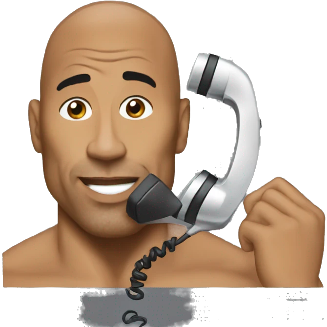 The rock talking phone emoji