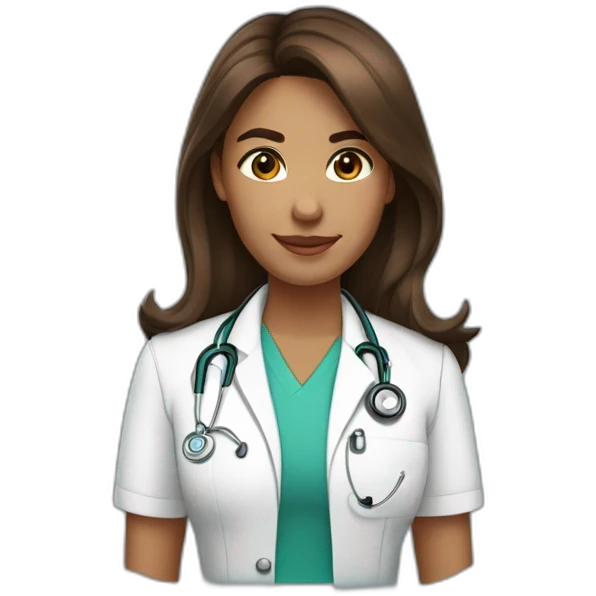 Infirmière 👩🏻‍⚕️ cheveux brun emoji
