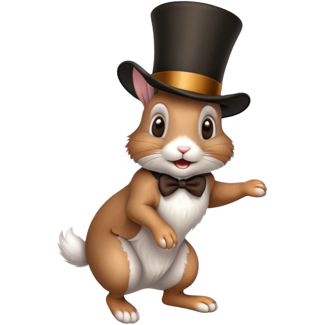 a rabbit hopping out of a top hat emoji
