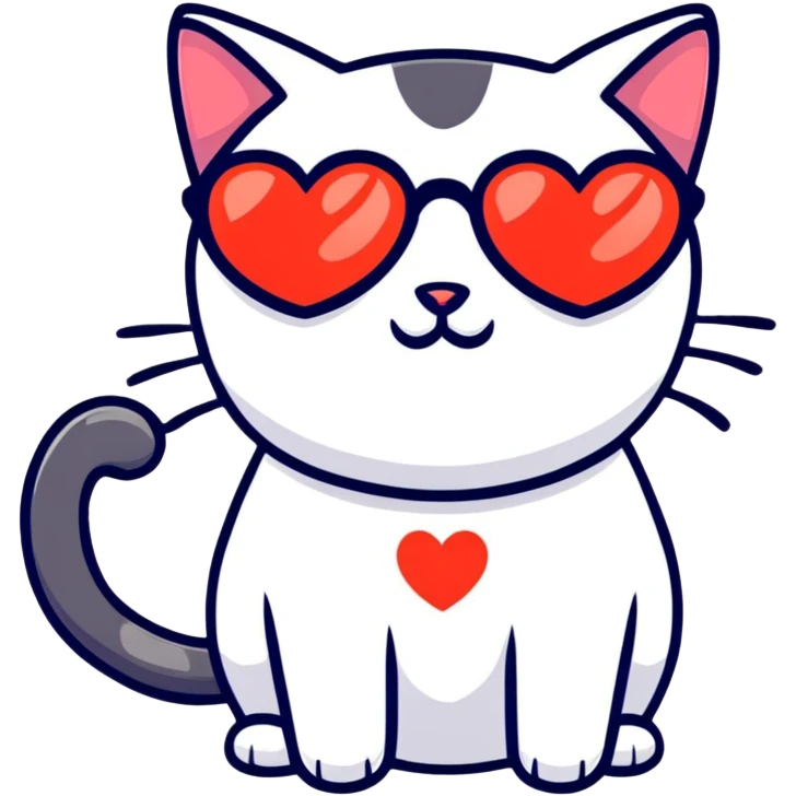 black cat wearing heart-shaped sunglasses emoji