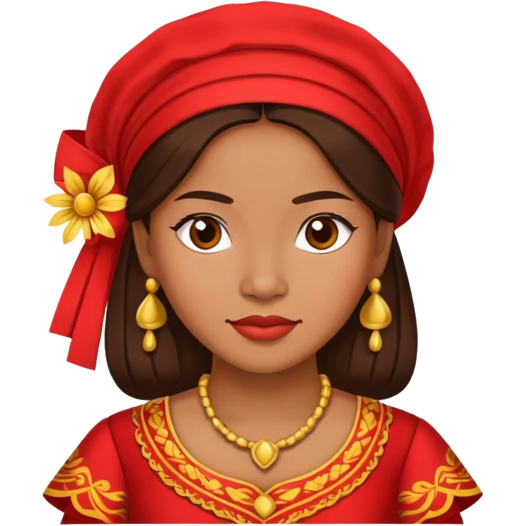 Filipino woman in red traditional dress emoji