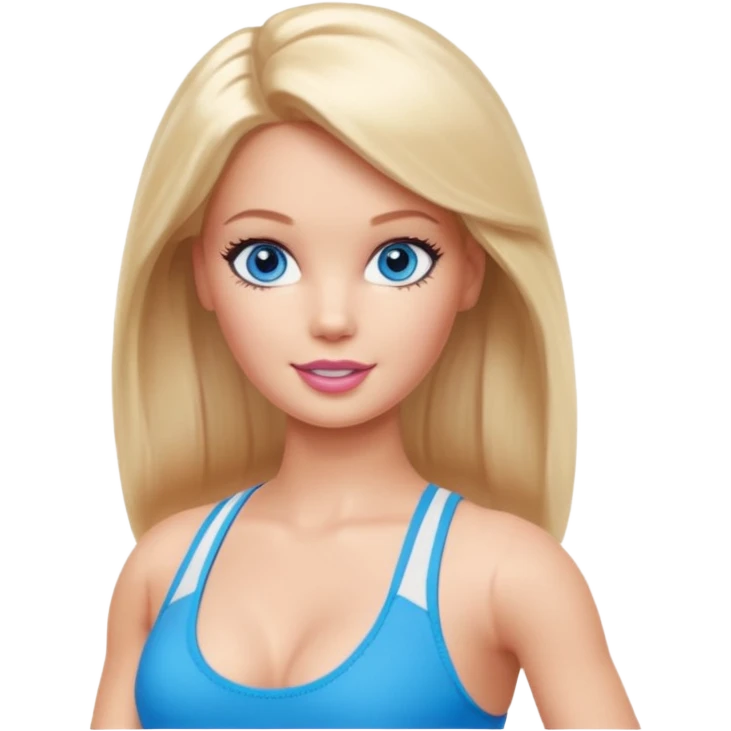 Spin Barbie blue eyes sports bra emoji