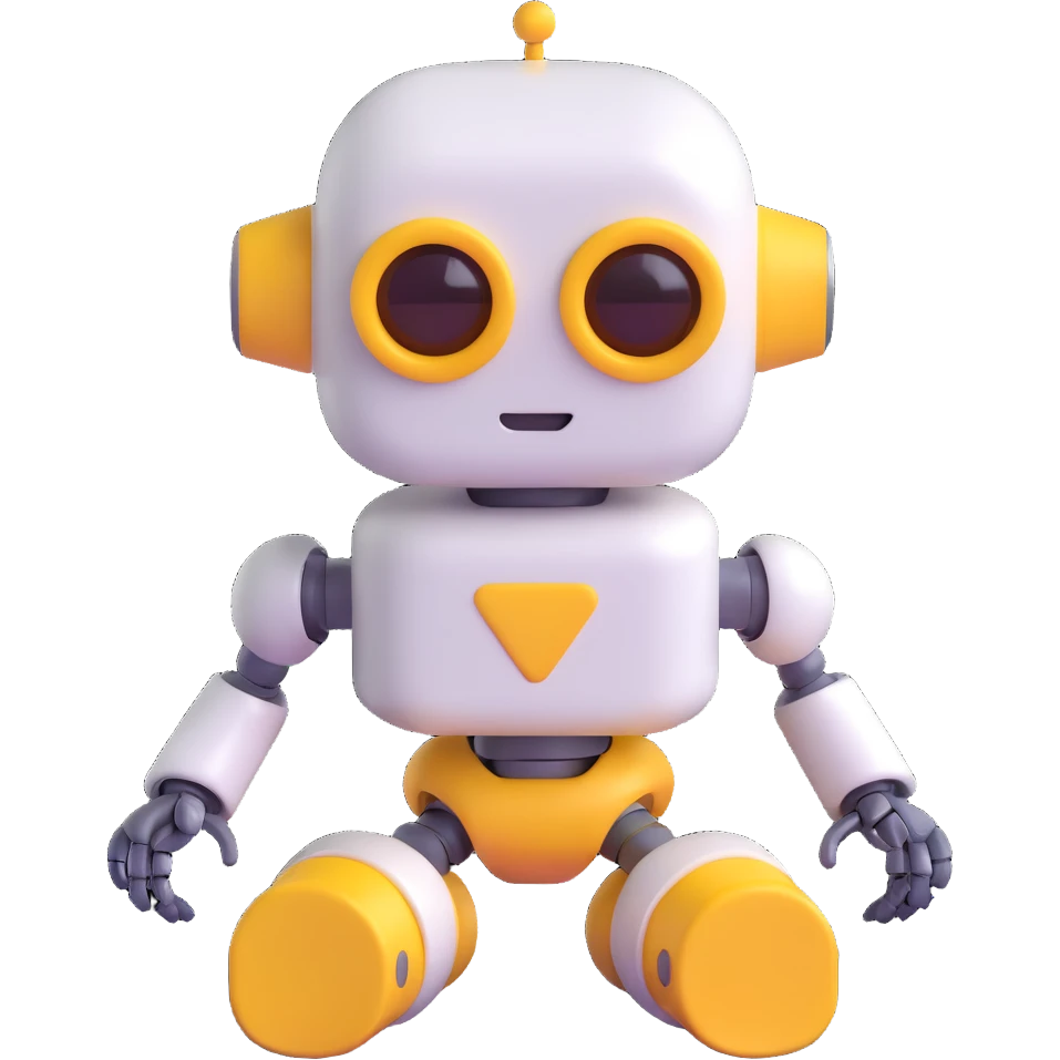 robot toy, 3D emoji style, soft shading, lively and expressive, suitable for app icon emoji
