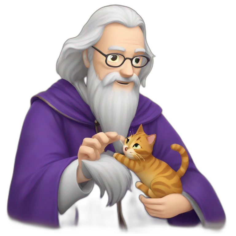 Wizzard petting a cat emoji