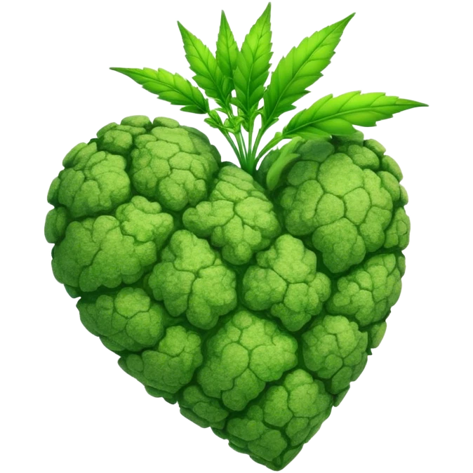 weed nug in shape of a heart  emoji