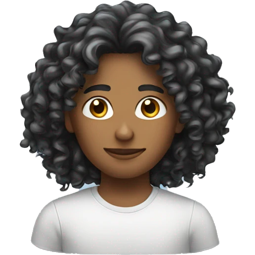 long curly hair emoji
