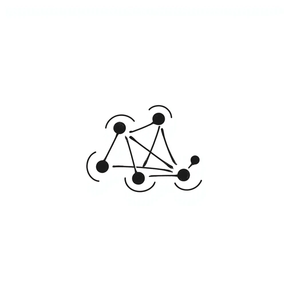 hand-drawn doodle of a neural network diagram emoji