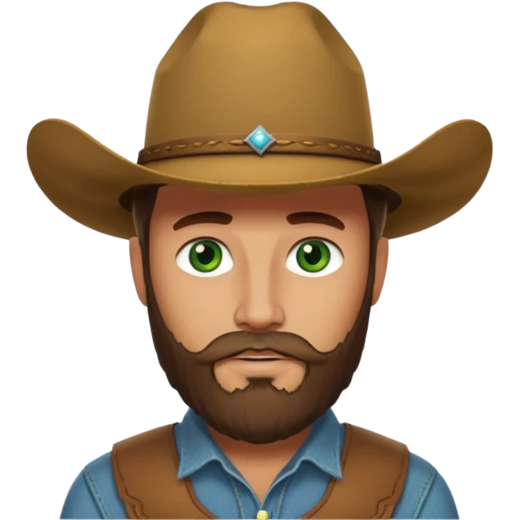 yellowstone dutton ranch cowboy with beard and green eyes emoji