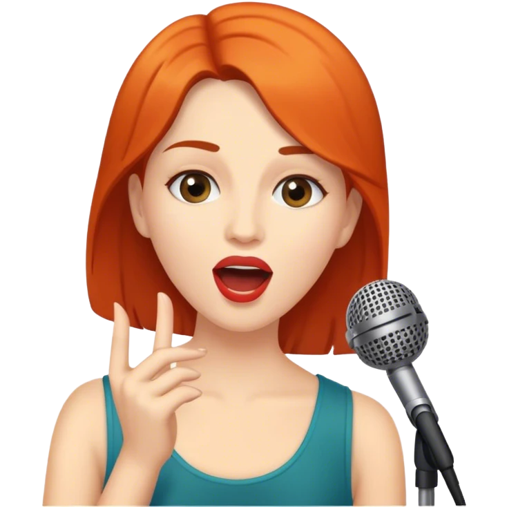 
a wonen sining microphone emoji