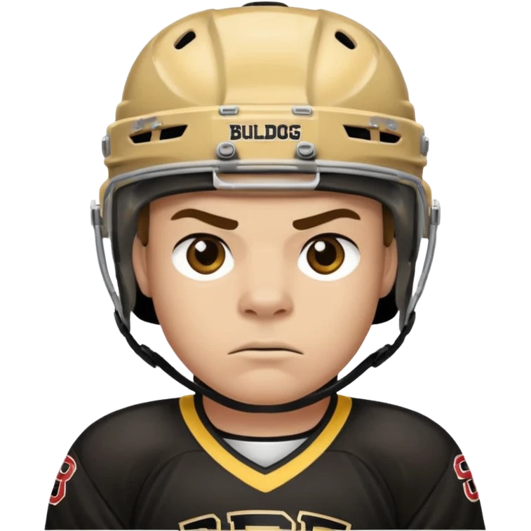 Hockey player in Black and Gold Bulldogs Jersey emoji