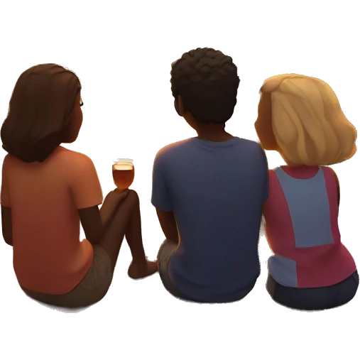 Friends watching the sunset emoji