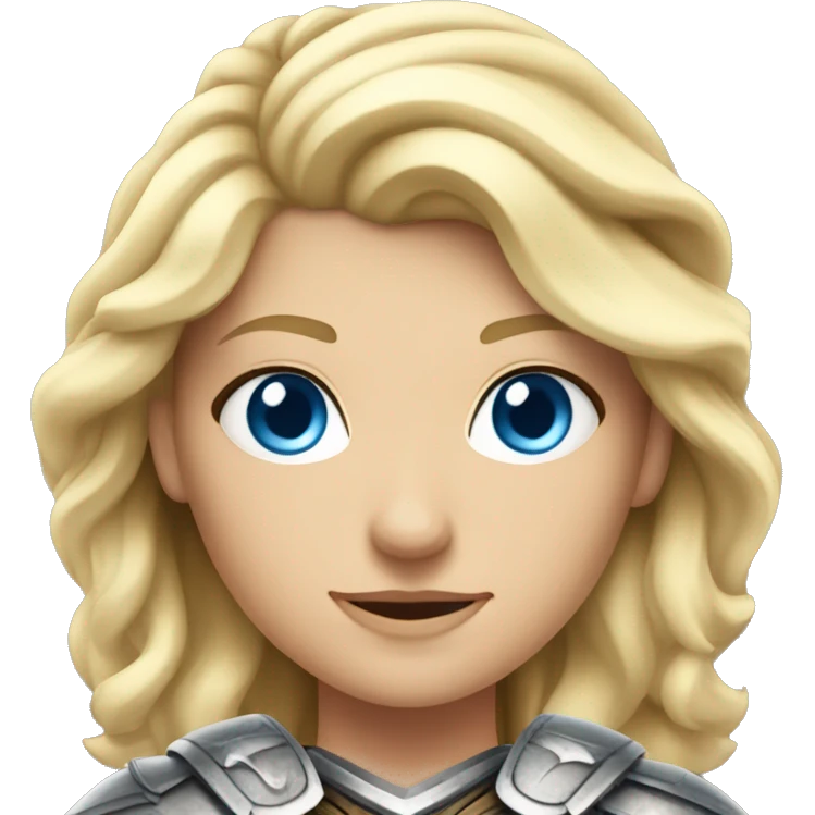 Caucasian blond valkyrie with blue eyes emoji