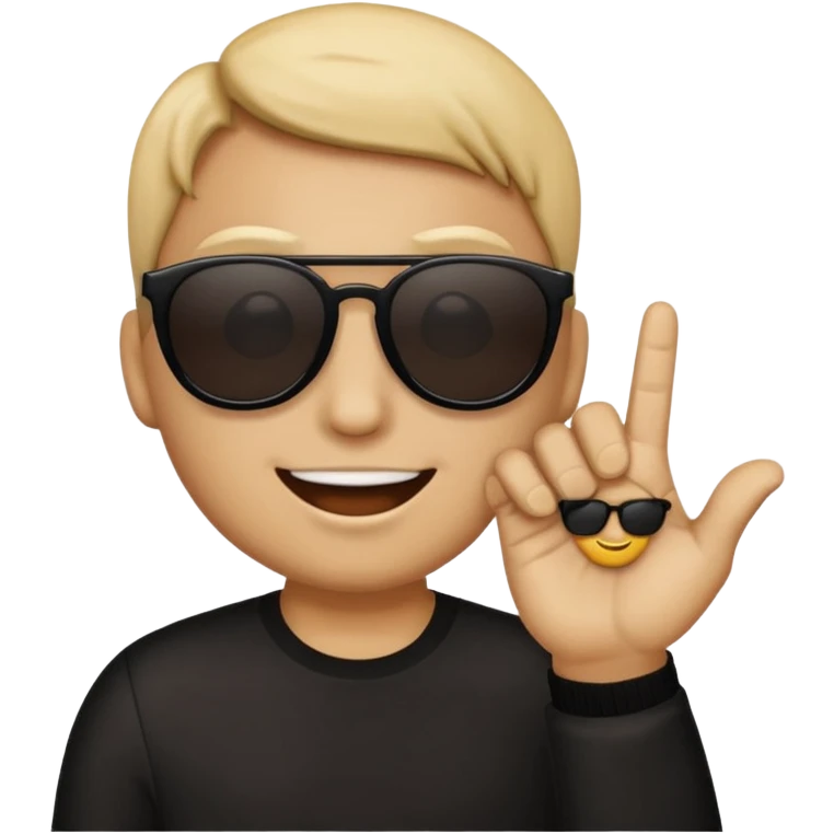 This emoji is wearing sunglasses 🕶️ and next to it this 🤏 emoji. emoji
