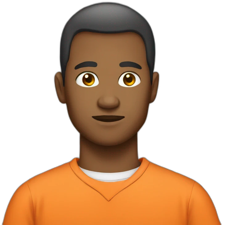 Prisoner with orange shirt emoji