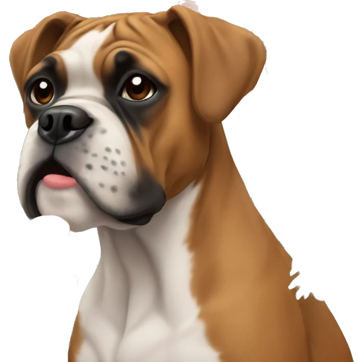 Boxer dog and flowers emoji