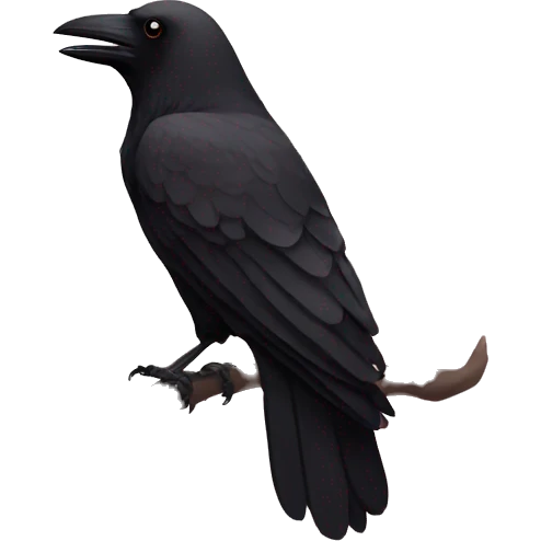 Crow and Sakura flowers emoji