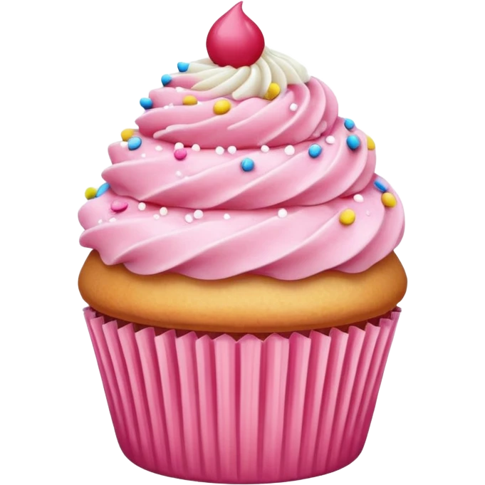 Cupcake with pink icing emoji