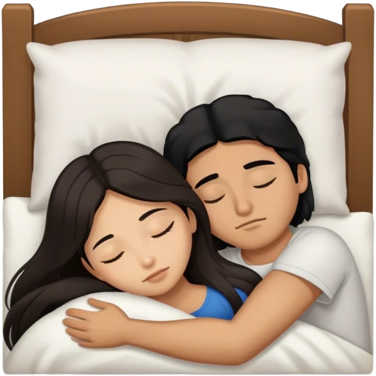 Latino man with long black hair sleeping with brown hair Filipina emoji
