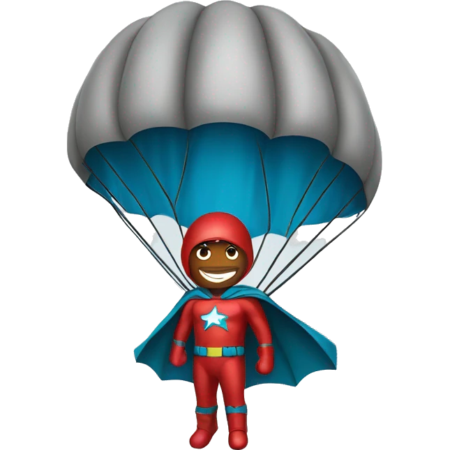 super hero with a parachute emoji