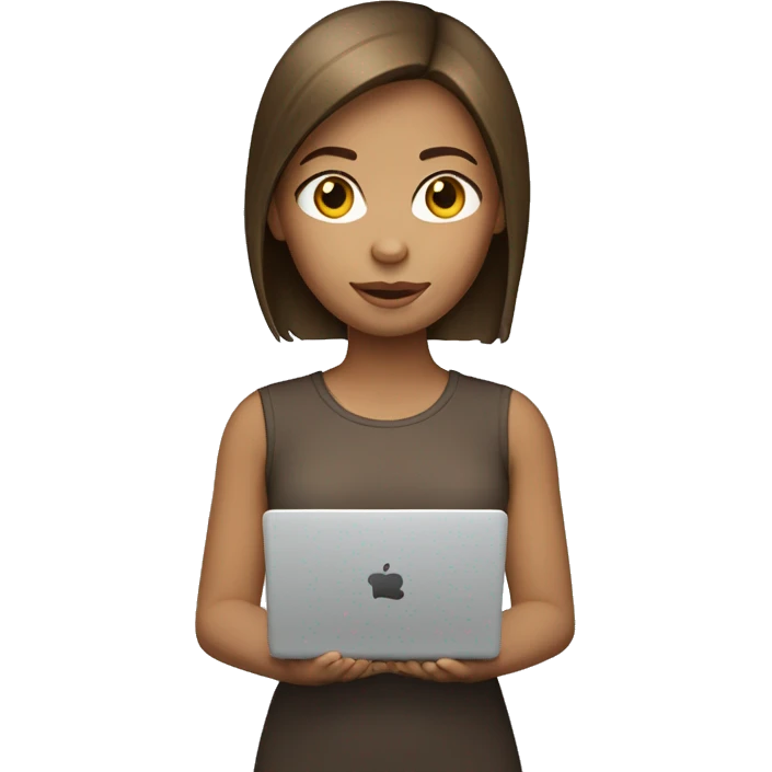 girl with laptop with light skin and brown straight hair  emoji