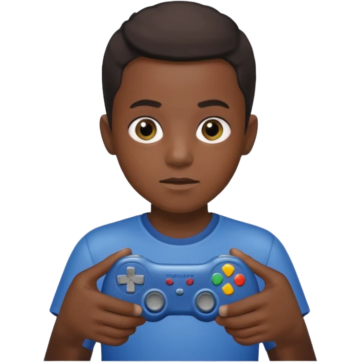 Black Boy holding a controller  emoji