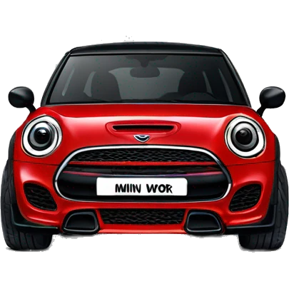 Red mini cooper John Cooper works edition with black rims emoji