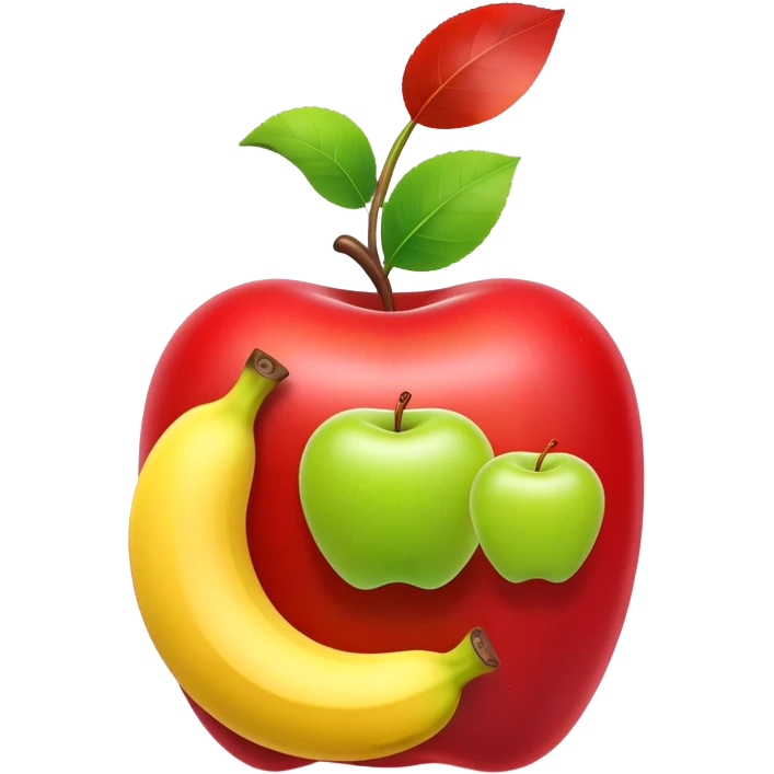 gas cannister surrounded by an apple, banana, and grape emoji