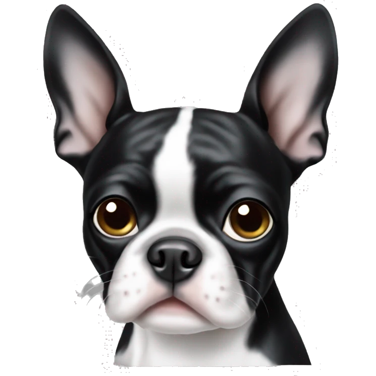 boston terrier black and white  emoji