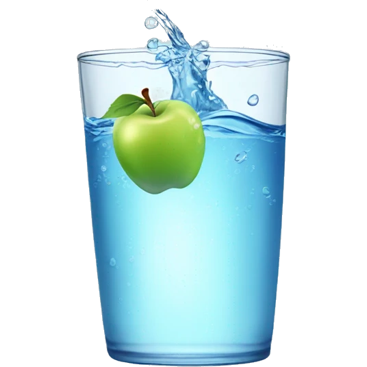 Sparking water with apple  emoji