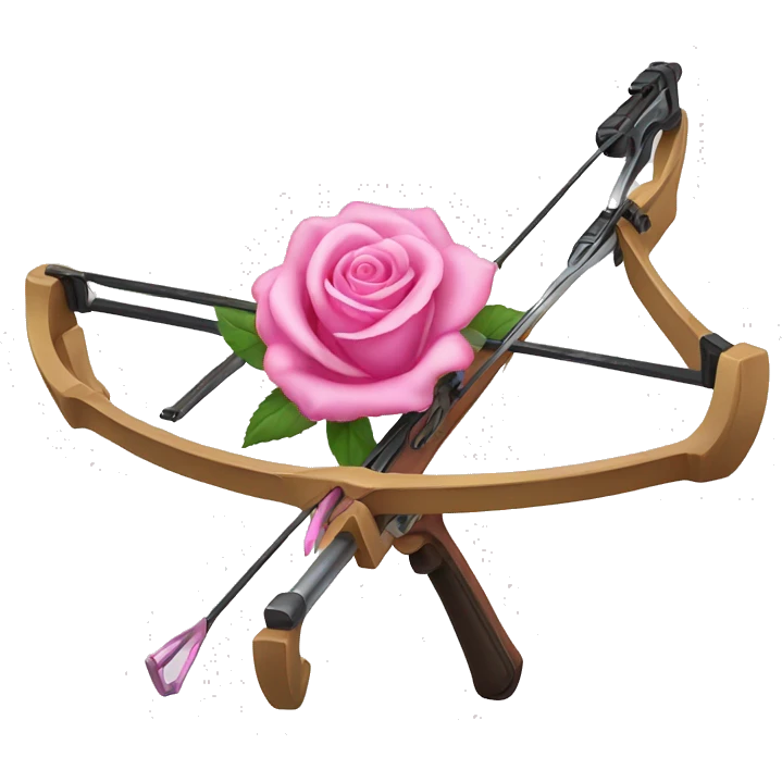 Crossbow with pink rose  emoji