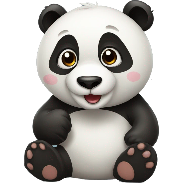 Oso panda tirando un beso emoji