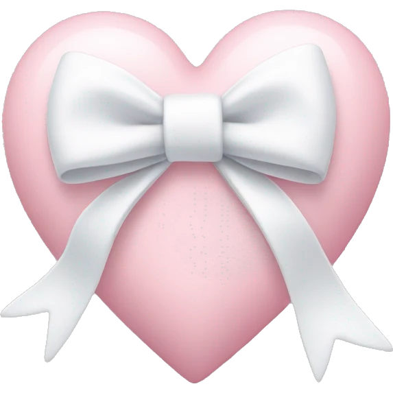 Pastel pink heart with white bow emoji