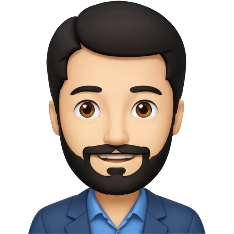 Professor in the la casa de papel TV show, black hair with beard emoji