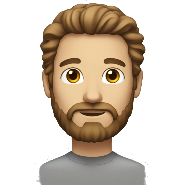 White man with brown beard and long hair emoji
