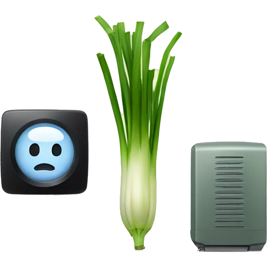 Leek next to electrical device emoji