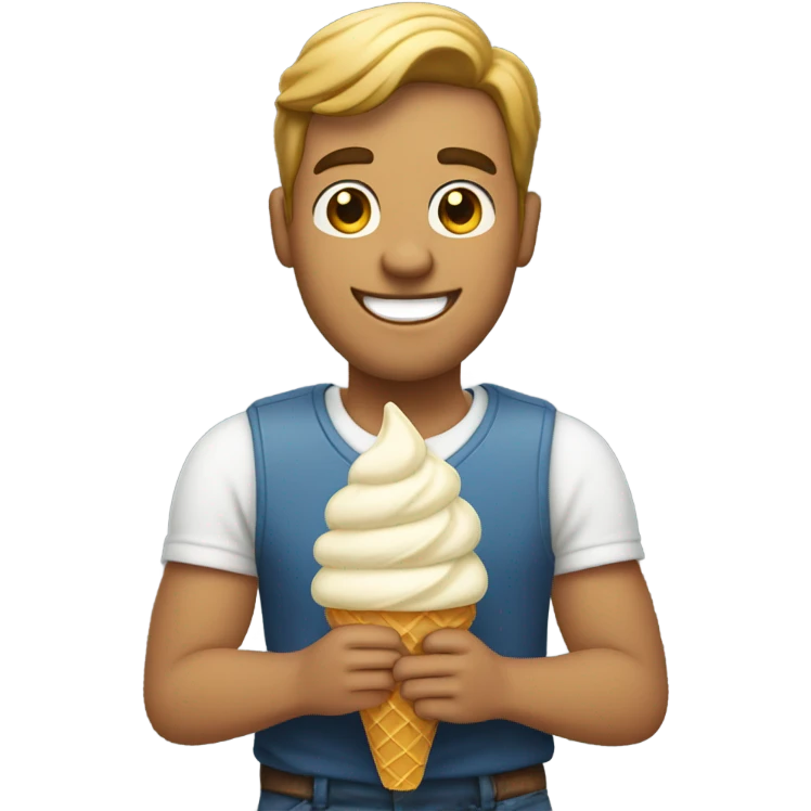 man with an ice cream emoji
