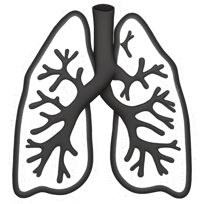 black lungs minimalistic, line art, black and white emoji