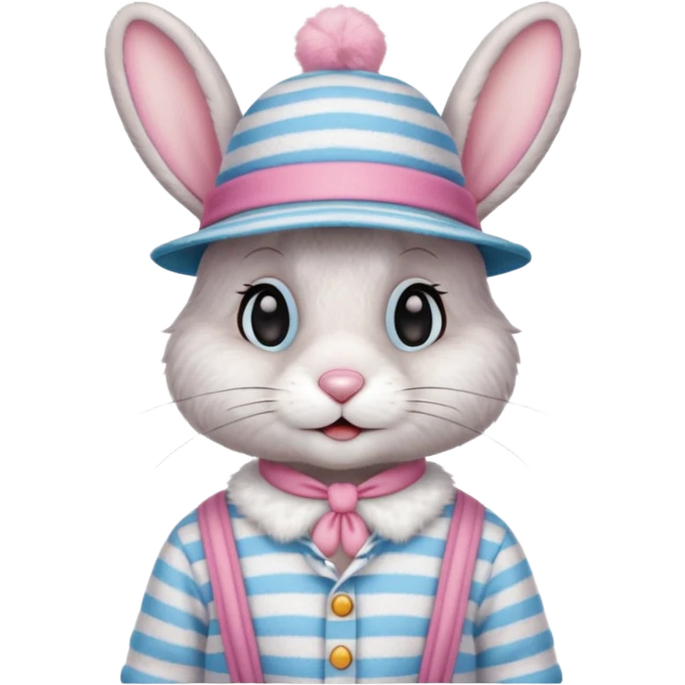 bunny wearing gondolier striped shirt and hat emoji