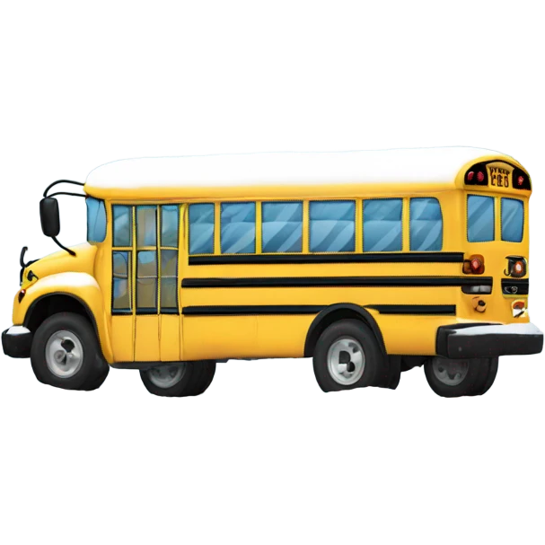School bus in snow emoji