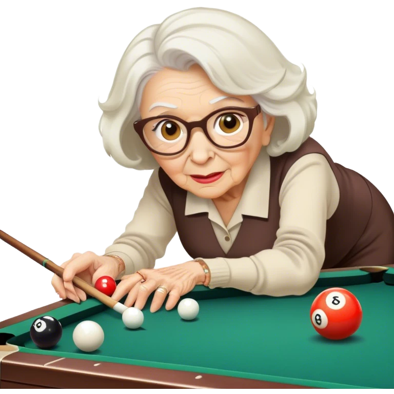 Old lady photographing billiards emoji