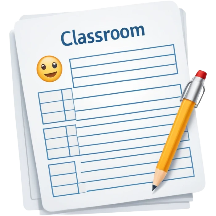 worksheet-style paper with checkboxes and horizontal lines, like a classroom handout emoji