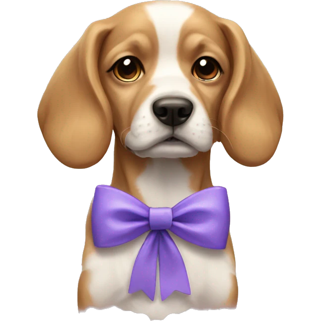 Aesthetic dog with bow  emoji