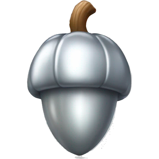 SINGLE shiny silver acorn emoji