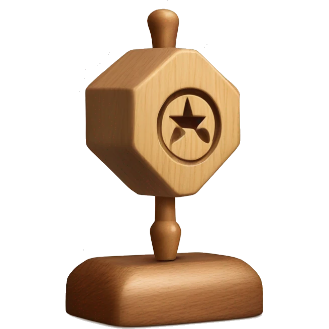 Wooden toy dreidel spinning emoji