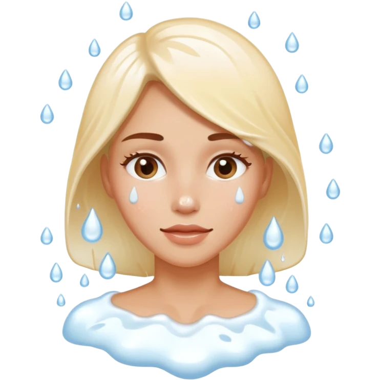 Milk splashed on her face  emoji