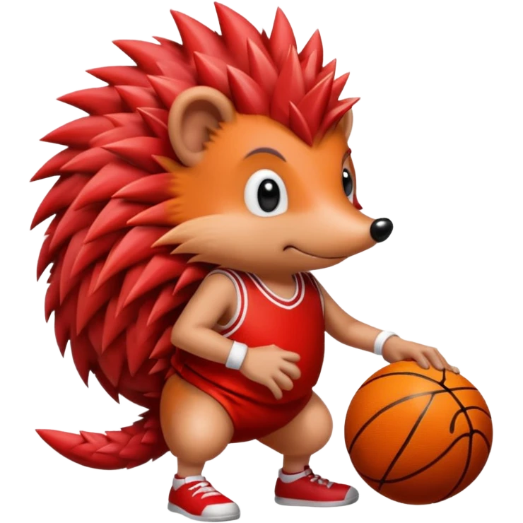 red hedgehog playing basketball emoji